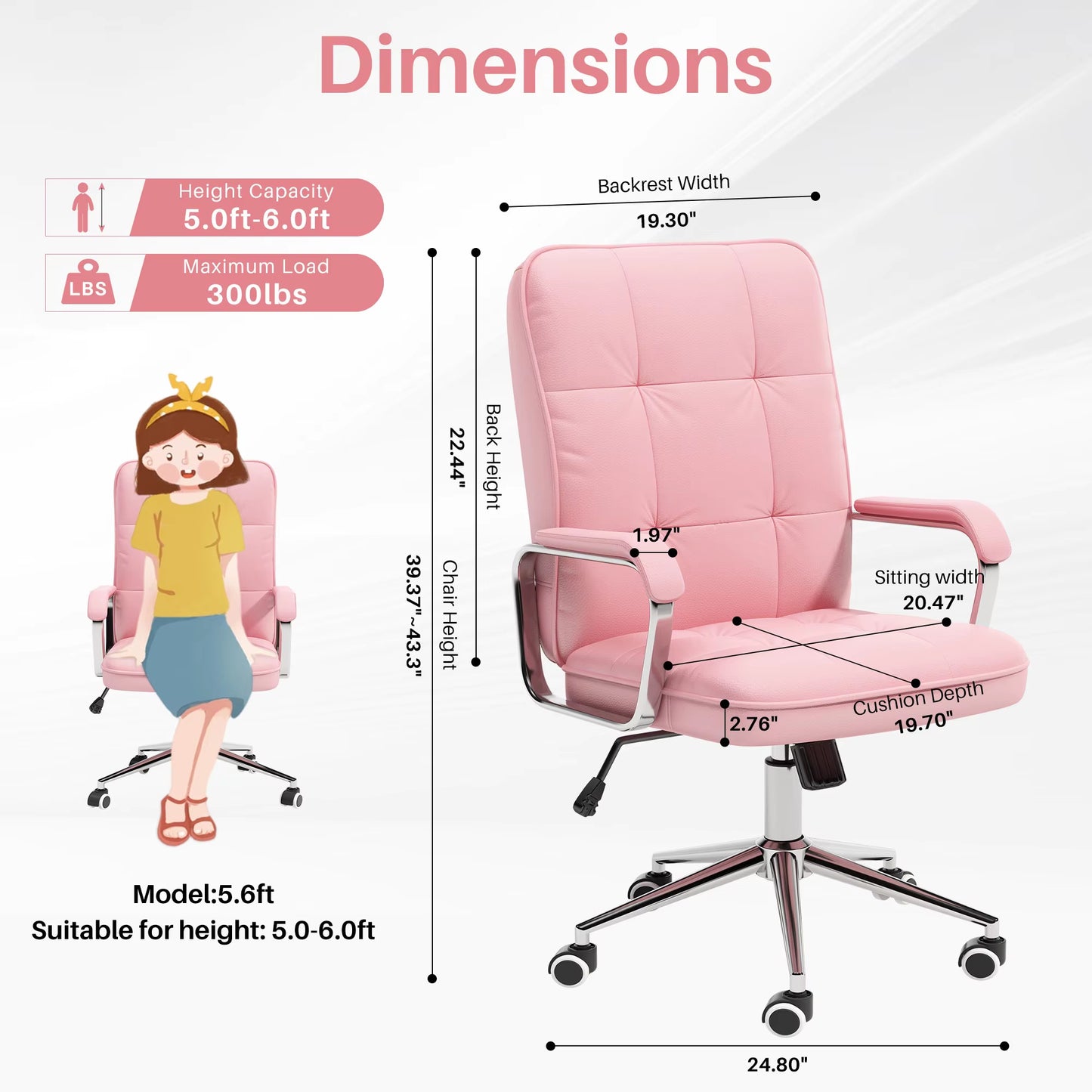 Computer Leather Desk Office Chair Swivel Lift Training Student Study Chair Revolving Executive Office Chair