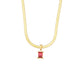 Stainless Steel 18K Gold Chain Square Diamond Pendant Necklace