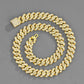 15mm Full Of Diamond Hip-hop Accessories Gold Chain Necklace