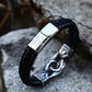 Vintage Titanium Steel Fashion Carved Leather Bracelet