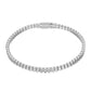 Sterling Silver Diamond Inlaid 2mm Claw Chain Roman Tennis Bracelet