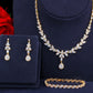 Zircon Necklace Earrings Bracelet Three Piece Set