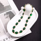 French Style  Green Gem Necklace Luxury