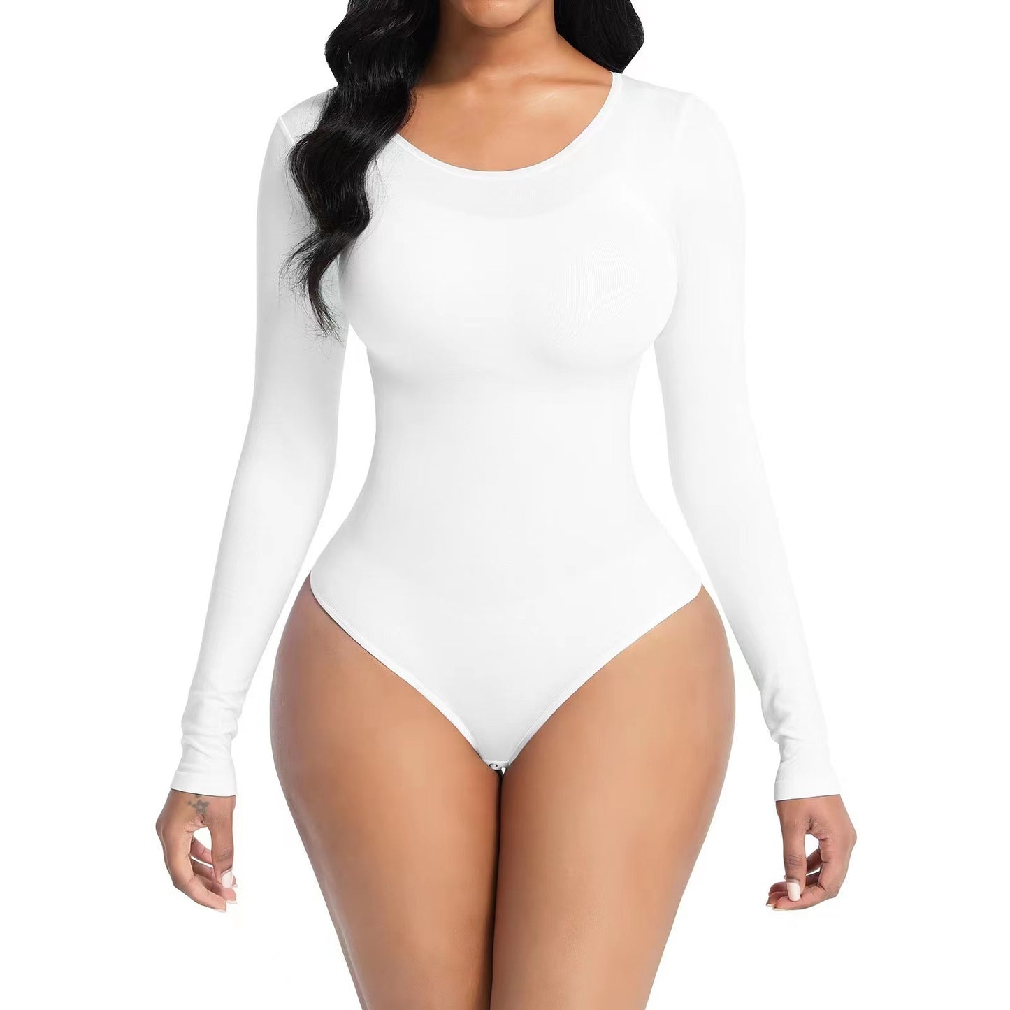 Large Hip Lifting Long-sleeved Seamless Bodysuit Jumpsuit