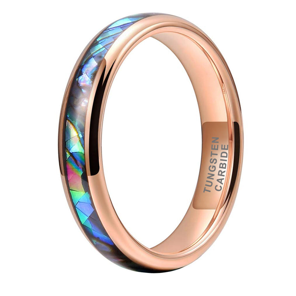 Inlaid Sea Shell  Tungsten Steel Ring