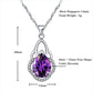 Emma Manor 14k White Gold Plated Pear Shape Cubic Zirconia Crown Pendant Necklace For Women