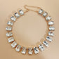 Rectangular Square Mixed Color Rhinestone Necklace  Fashion