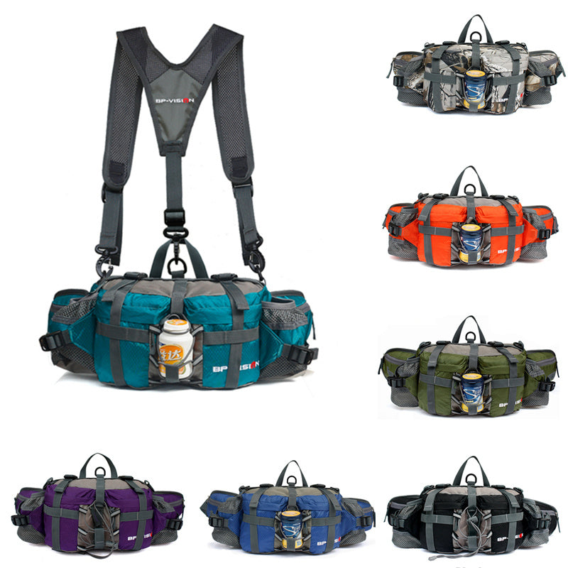 Tactics Waist Bag Men Women Multifunction Waterproof Shoulder Bag Outdoor Camping Hiking Riding Travel Sport Kettle Backpack Bag