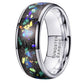 Inlaid Galaxy Opal Tungsten Steel Ring Unisex