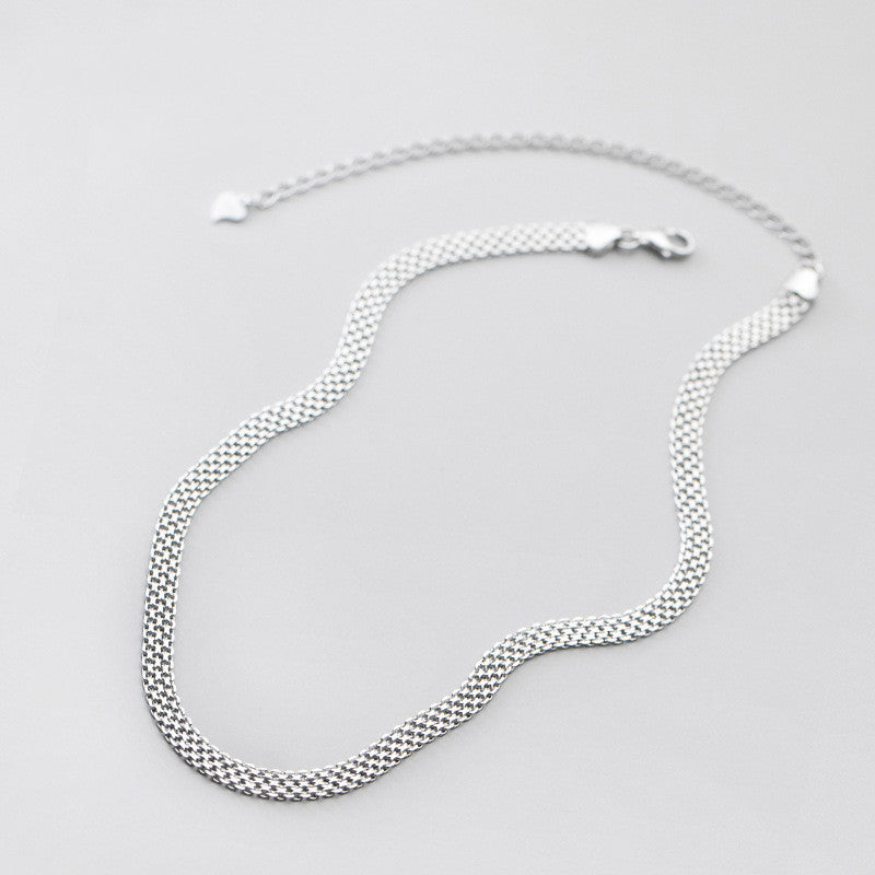 Women's Simple Wide Chain Silver Necklace