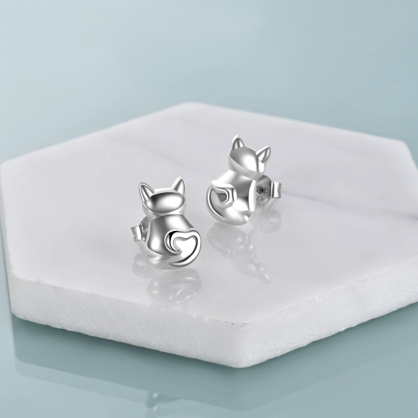 Cat STERLING SILVER Stud Earrings @ ElocDupree