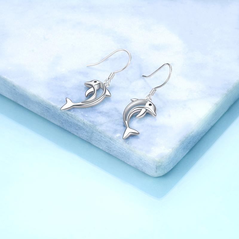 Dolphin Sterling Silver Dangle Earrings @ElocDupree