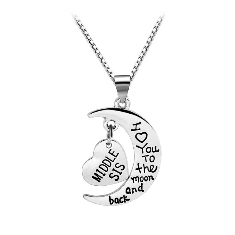 European and American Fashion Jewelry Little Big Sister Love Custom Necklace