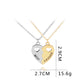 Hollow Heart-shaped Gold and Silver Stitching Clavicle Chain Pendant