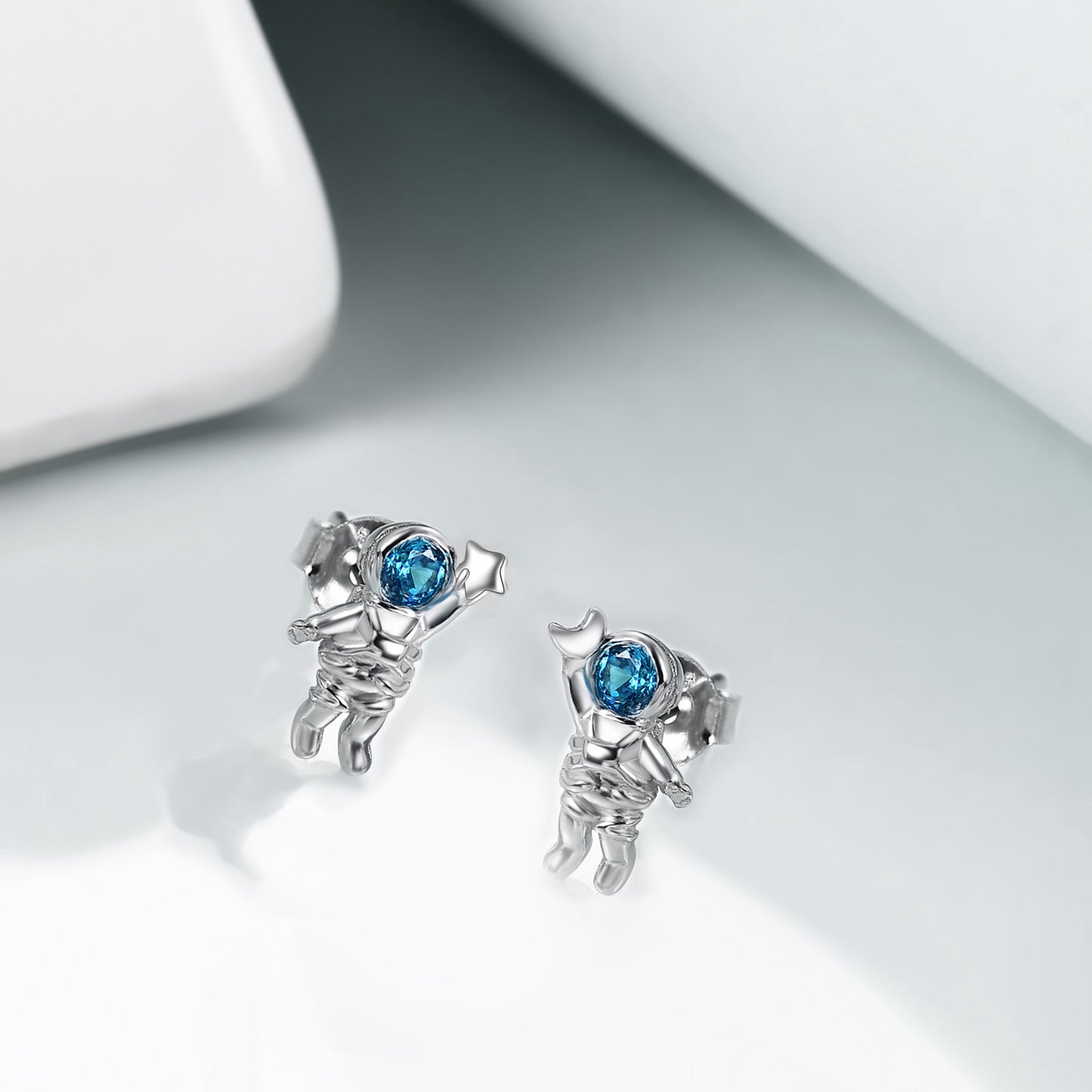 Astronaut STERLING SILVER Zircon Stud Earrings @ElocDupree