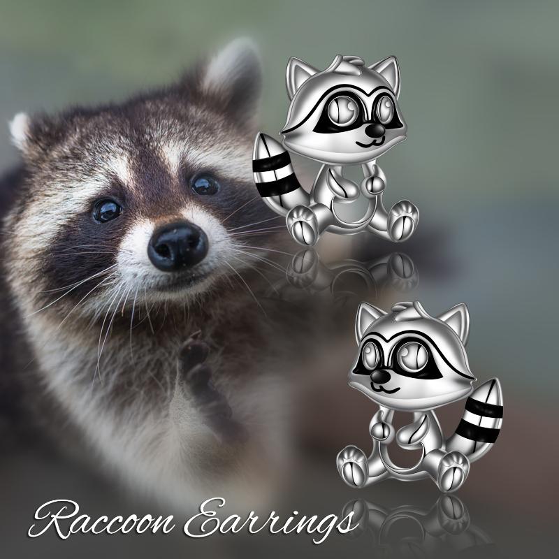 Raccoon STERLING SILVER Stud Earrings