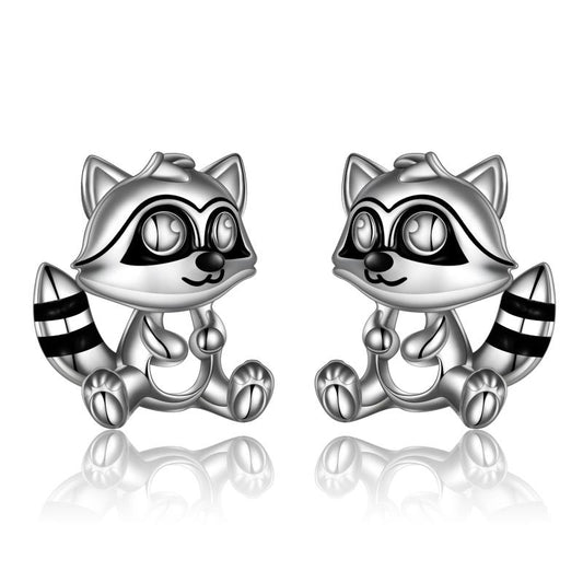 Raccoon STERLING SILVER Stud Earrings