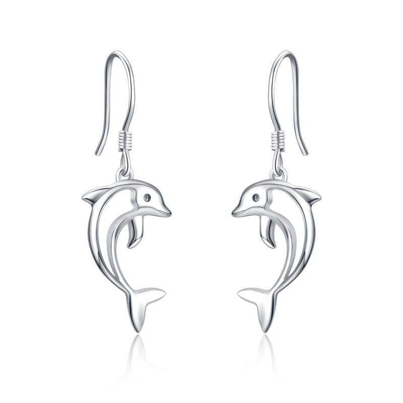 Dolphin Sterling Silver Dangle Earrings @ElocDupree