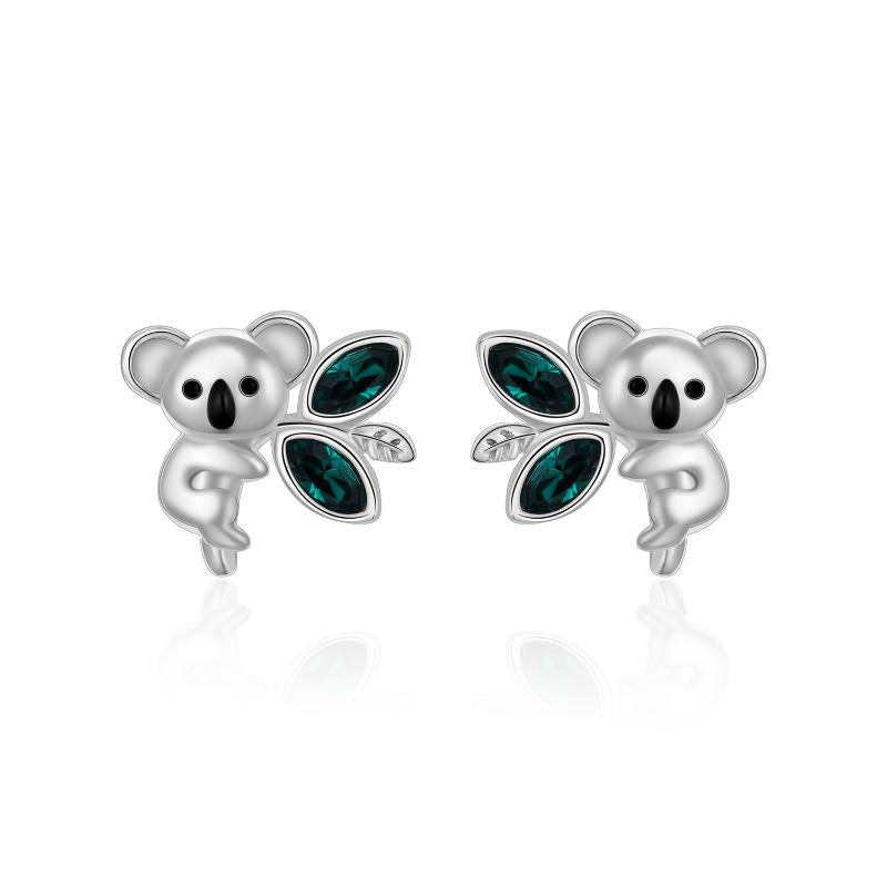 Sterling Silver Koala Stud Earrings for Women