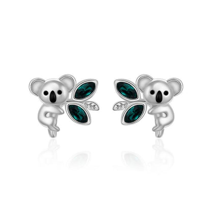 Sterling Silver Koala Stud Earrings for Women