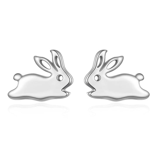 Rabbit Bunny STERLING SILVER Stud Earrings