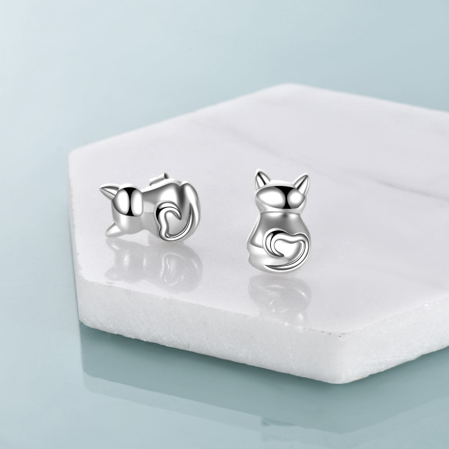 Cat STERLING SILVER Stud Earrings @ ElocDupree