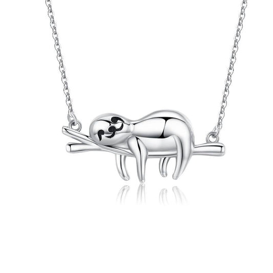 Sloth STERLING SILVER Necklace Animal Pendant