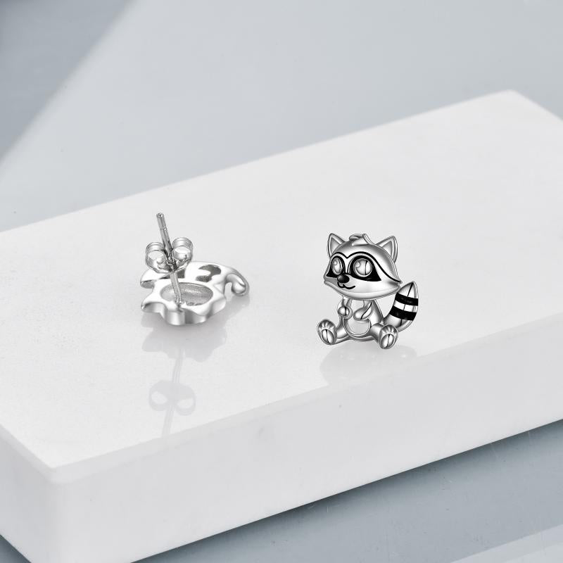 Raccoon STERLING SILVER Stud Earrings