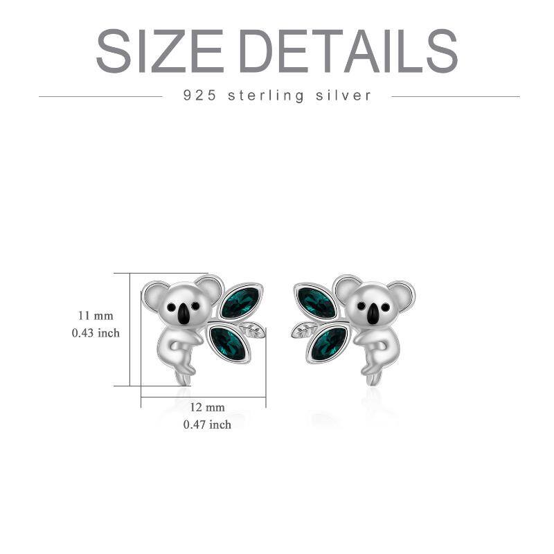 Sterling Silver Koala Stud Earrings for Women