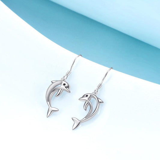 Dolphin Sterling Silver Dangle Earrings @ElocDupree