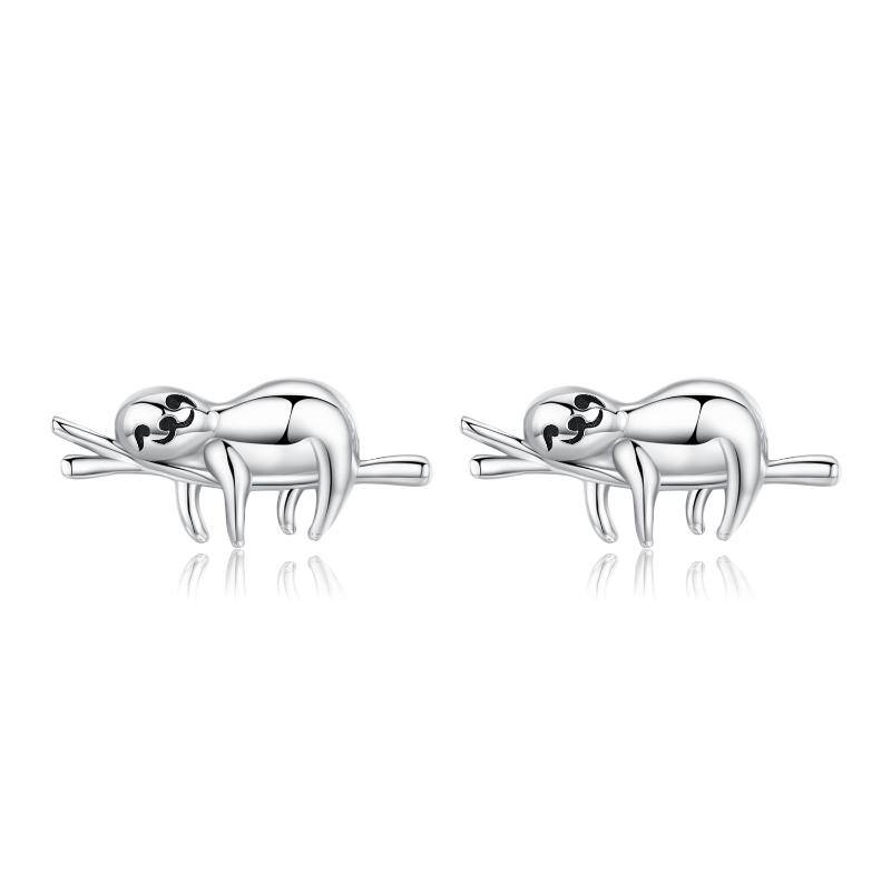 Sloth STERLING SILVER Stud Earrings w/EXTRAs