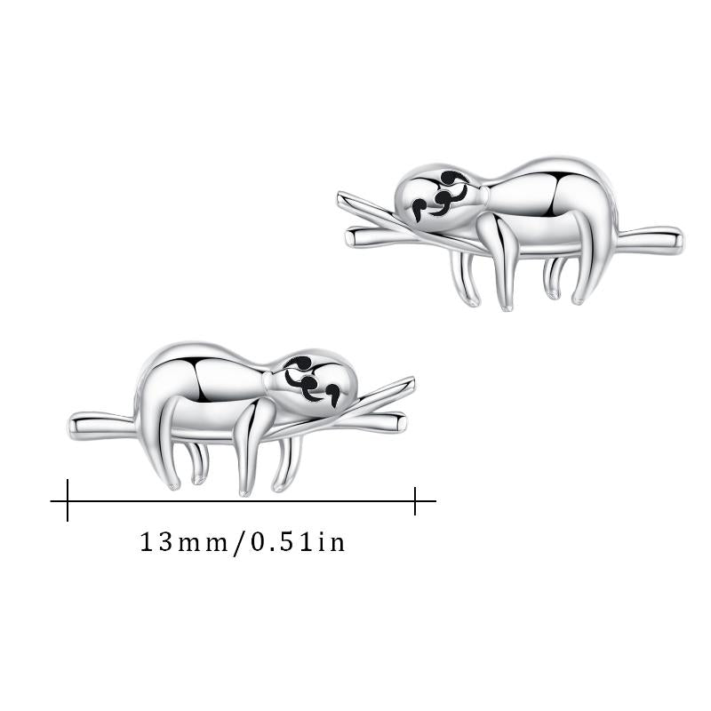 Sloth STERLING SILVER Stud Earrings w/EXTRAs