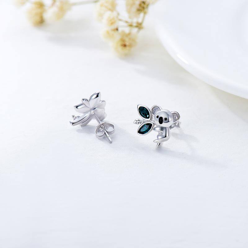 Sterling Silver Koala Stud Earrings for Women