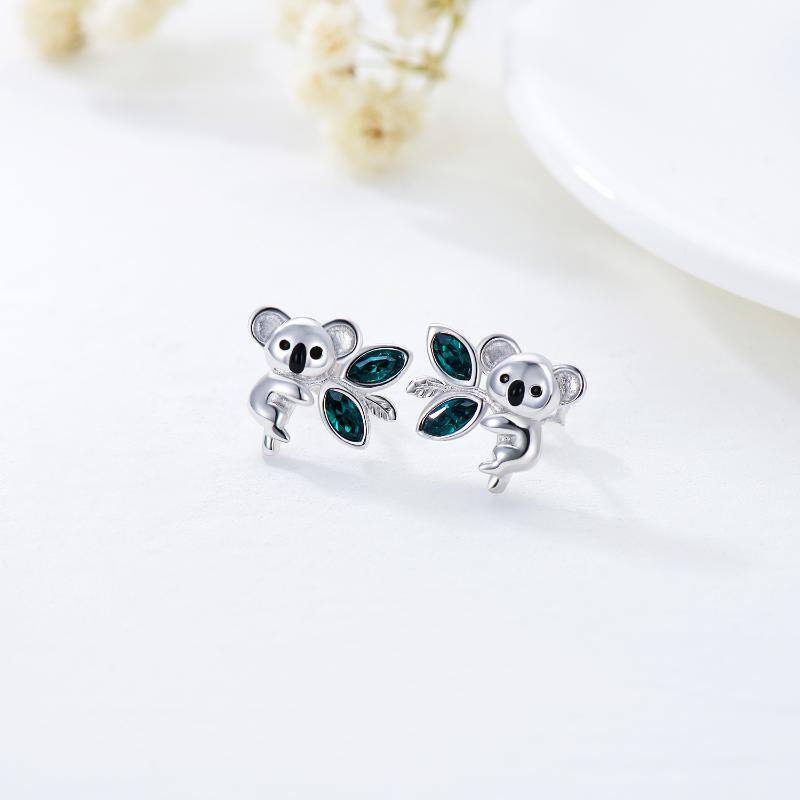 Sterling Silver Koala Stud Earrings for Women