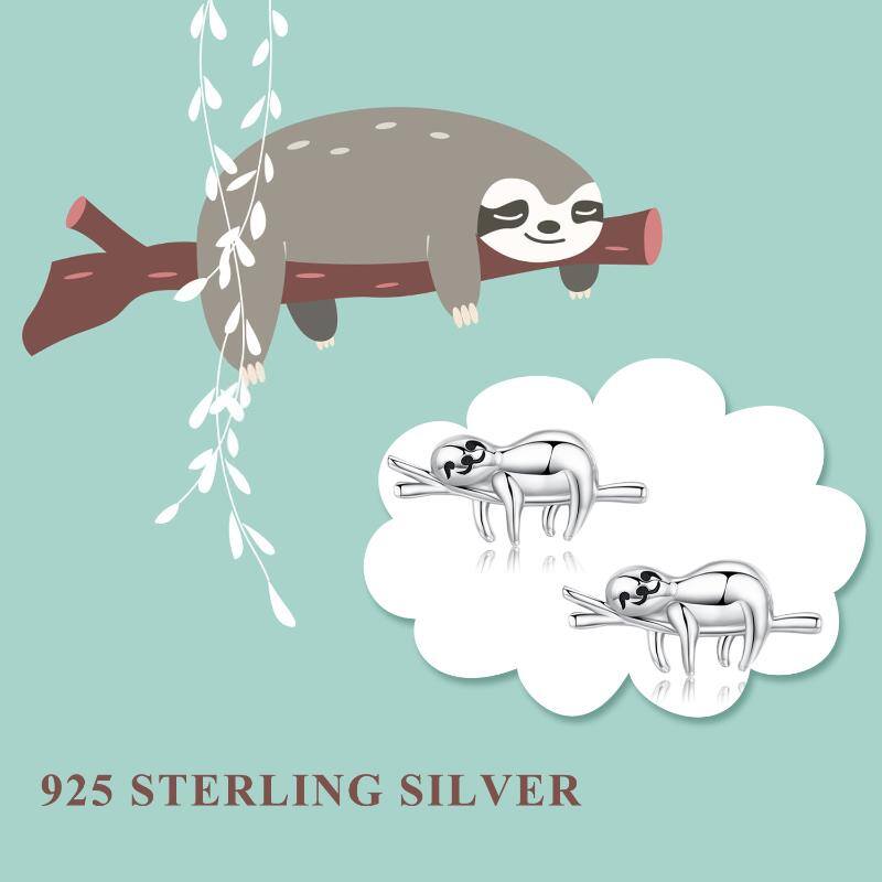 Sloth STERLING SILVER Stud Earrings w/EXTRAs