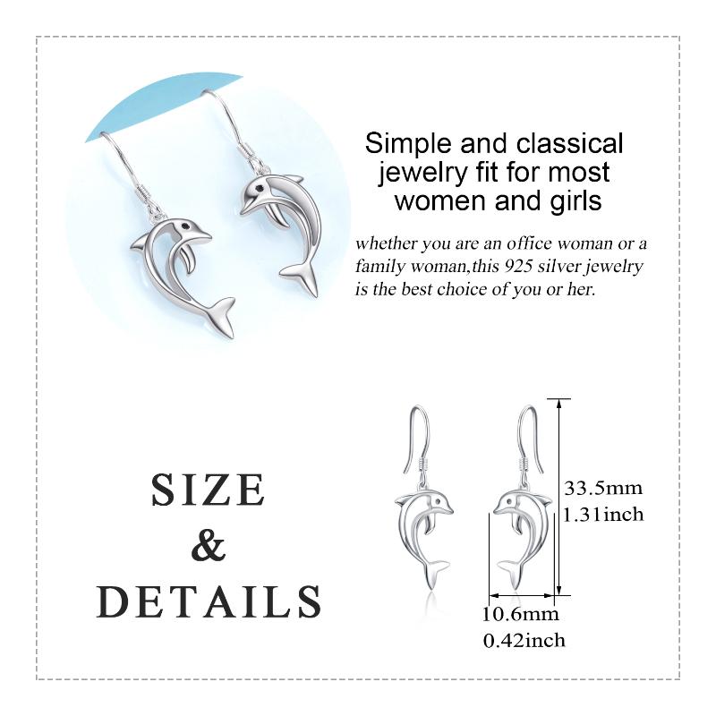 Dolphin Sterling Silver Dangle Earrings @ElocDupree