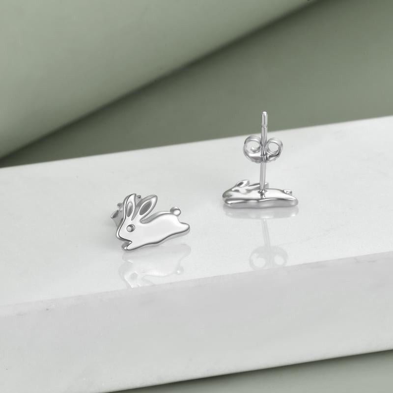 Rabbit Bunny STERLING SILVER Stud Earrings