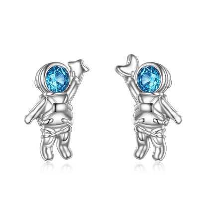 Astronaut STERLING SILVER Zircon Stud Earrings @ElocDupree