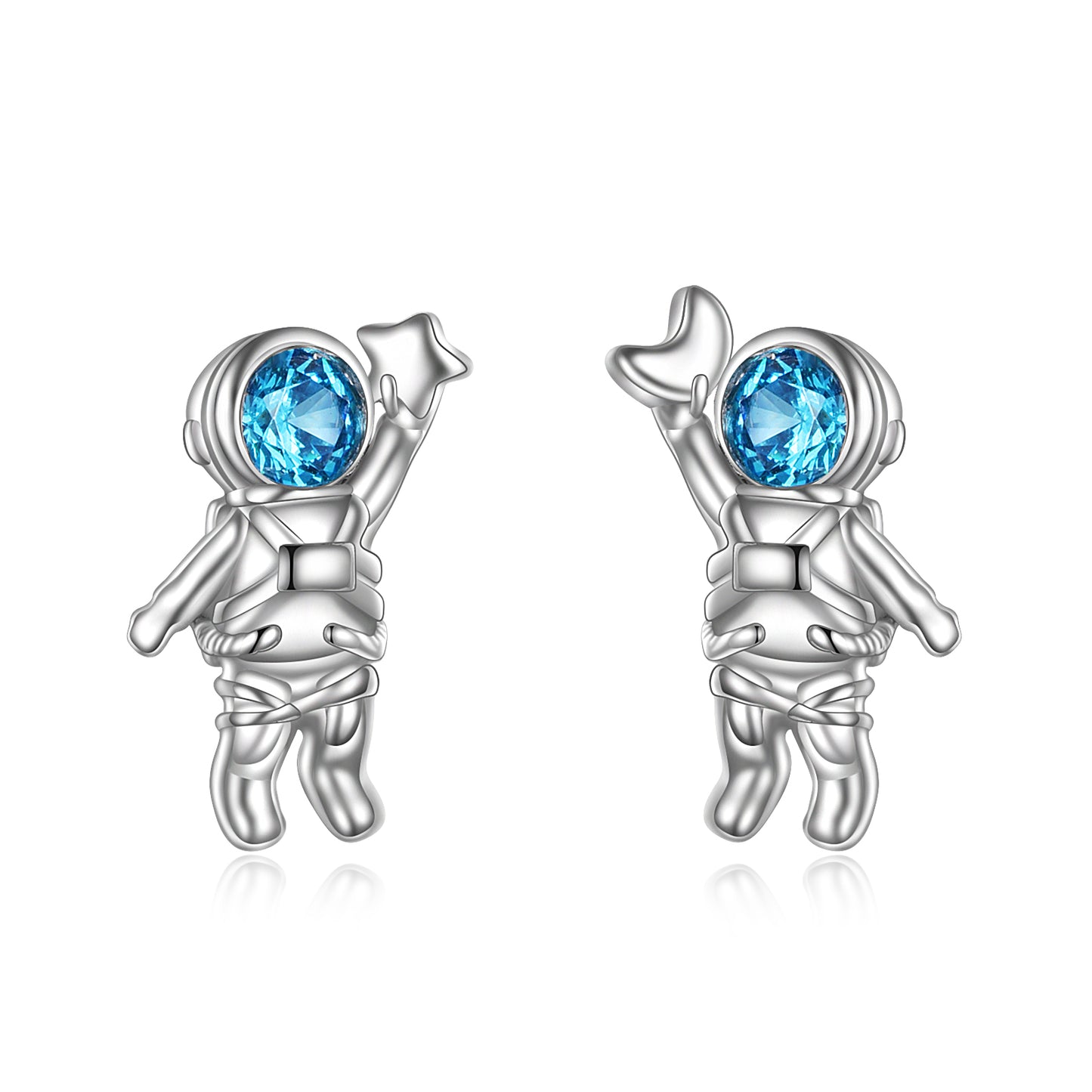 Astronaut STERLING SILVER Zircon Stud Earrings @ElocDupree