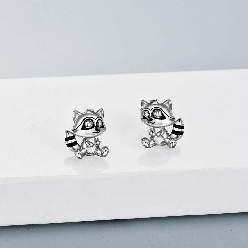 Raccoon STERLING SILVER Stud Earrings