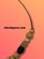 Leather and Wood Adjustable Necklace